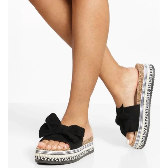 ✨ONE HOUR SALE✨Thea wedge fabulous Mules Sandals with Bows - Picture 5 of 5